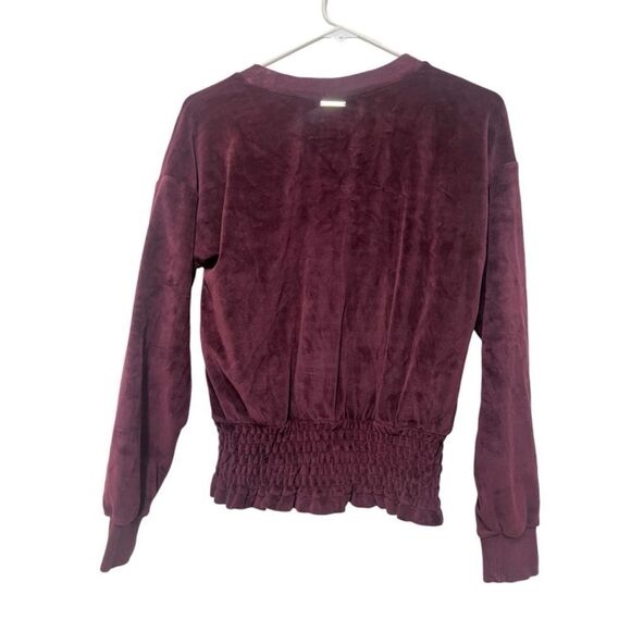 Women's Michael Kors Burgundy Velour Sweatshirt Size S - Picture 2 of 5